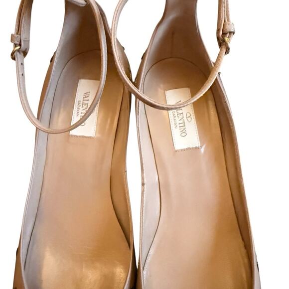 Valentino Garavani Tango Pumps Tan Beige Star Sequin Block Heel EU 39.5 US 9.5 - Picture 7 of 14